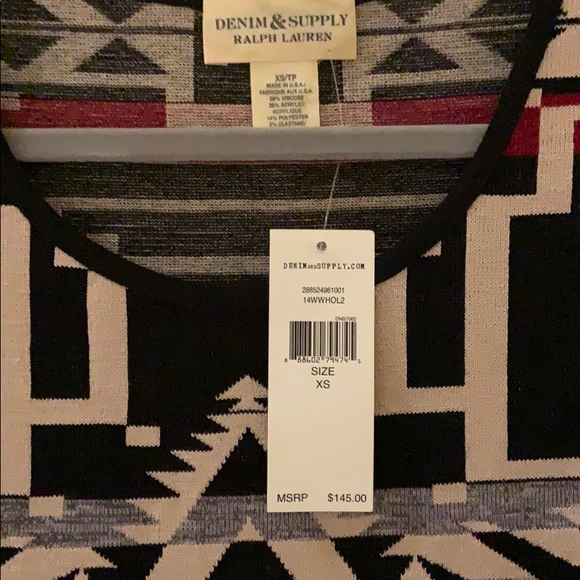 Ralph Lauren Denim Supply NWT Aztec Pattern Bodycon Sweater Dress Size XS - Picture 3 of 4